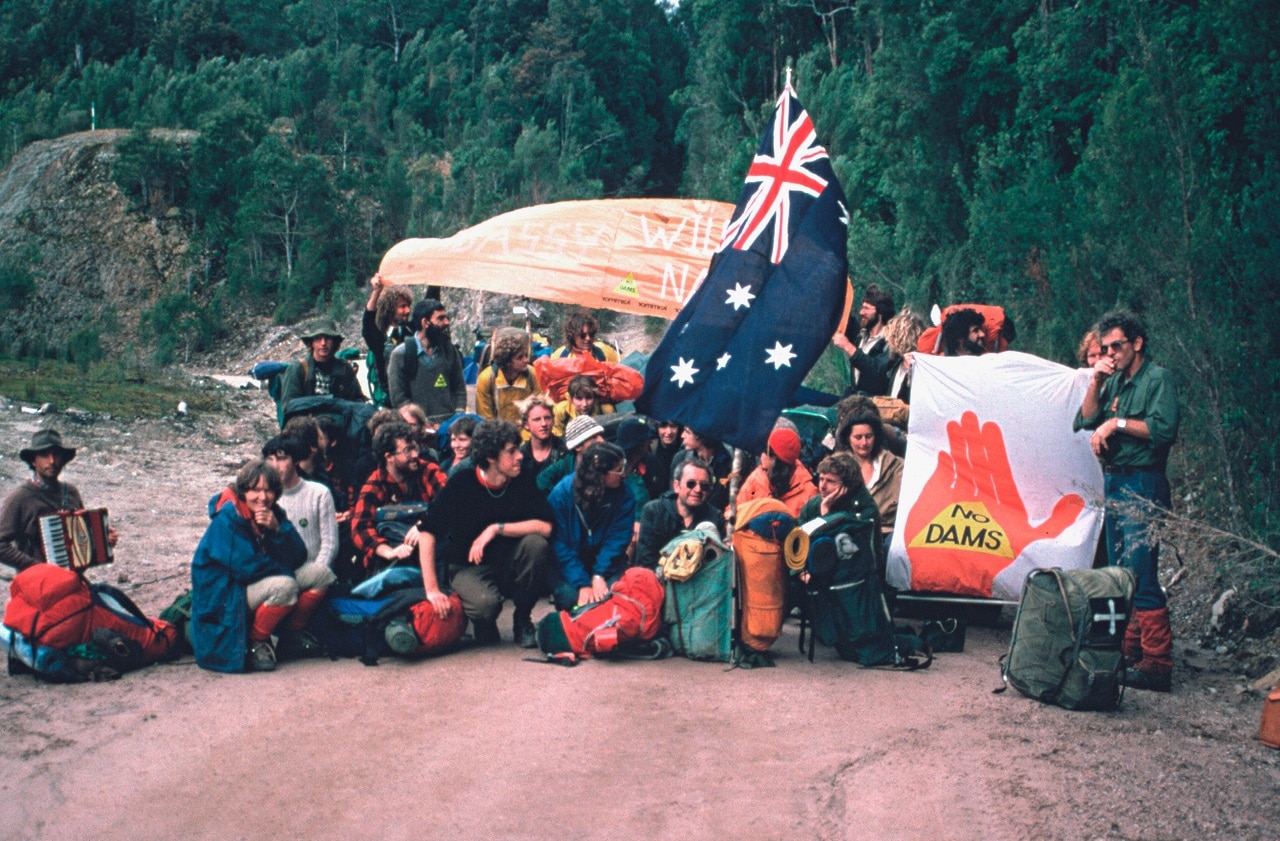 Franklin Dam protesters in 1982.