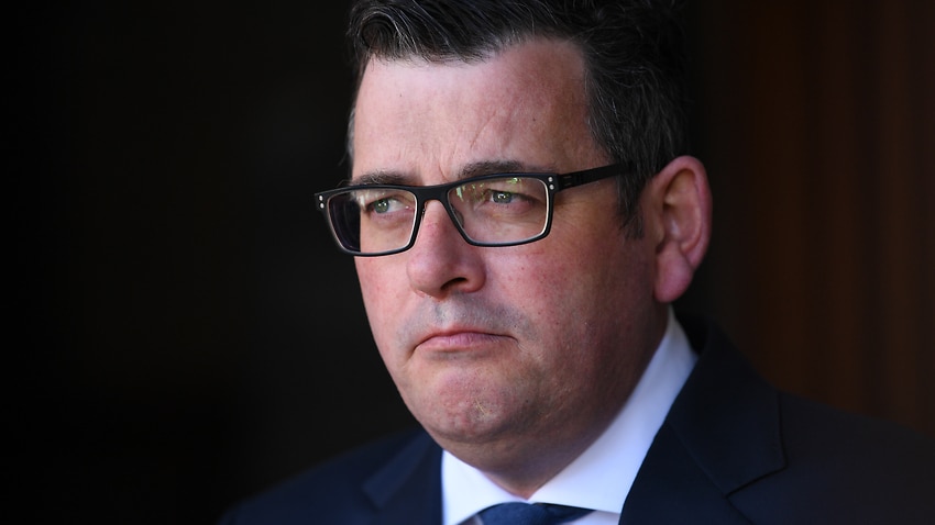 Victorian Premier Daniel Andrews speaks to the media outside Victoria Parliament in Melbourne, Thursday, October 7, 2021. (AAP Image/James Ross) NO ARCHIVING