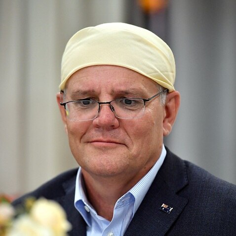 Prime Minister Scott Morrison at a Gurdwara Siri Guru Nanak Darbar Sikh Temple on Day 34 of the 2022 federal election campaign, in Pakenham in Melbourne, in the seat of La Trobe. Saturday, May 14, 2022