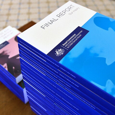 Copies of the Final Report of the Royal Commission into Institutional Responses to Child Sexual Abuse at Government House, in Canberra 