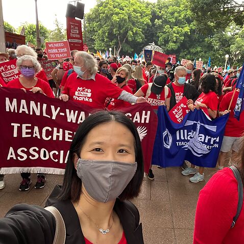 Alice Leung was one of the thousands of teachers who rallied for better conditions in NSW.