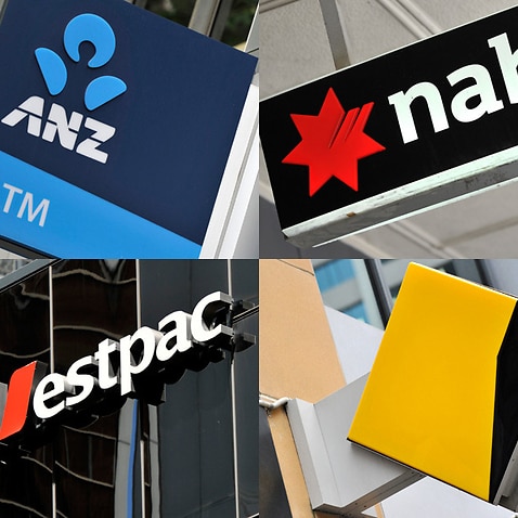 Signage of Australia's 'big four' banks