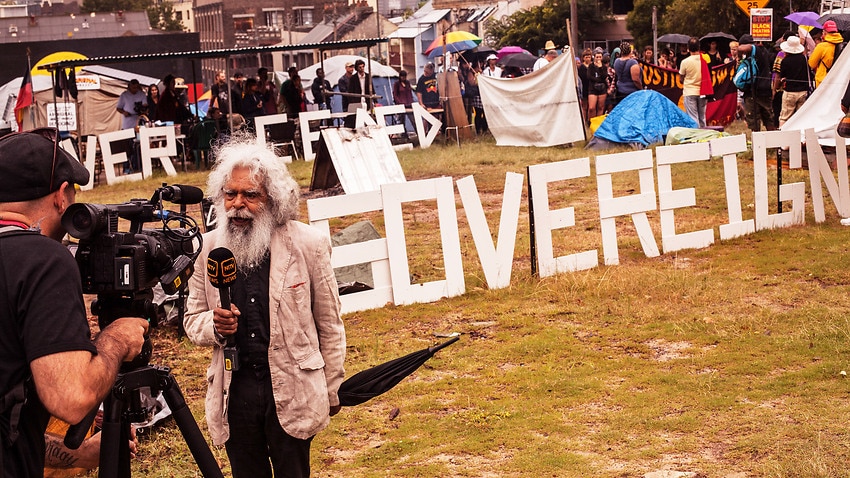 On Survival Day 2015, at the Aboriginal Tent Embassy in Redfern.