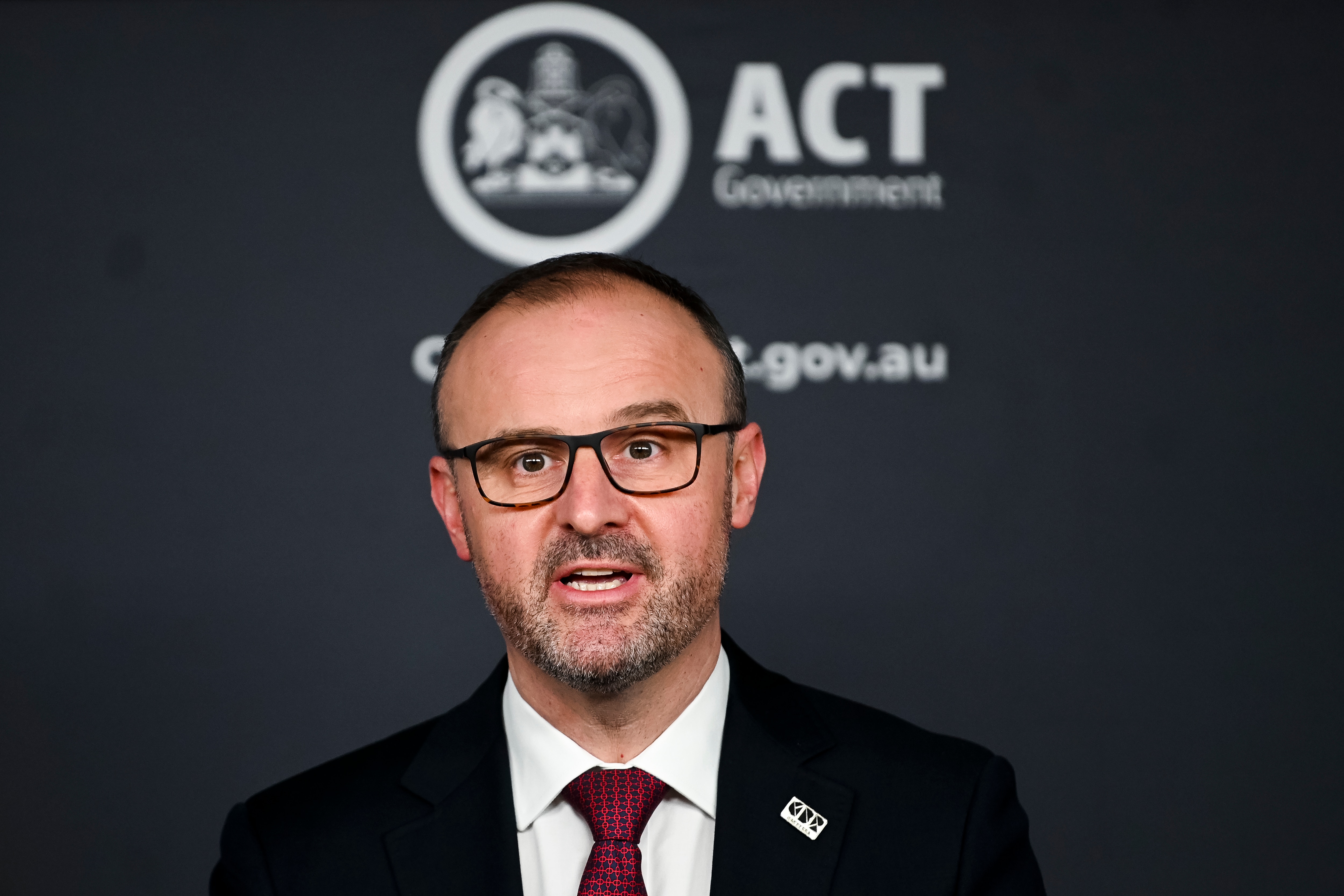 ACT Chief Minister Andrew Barr speaks to the media during a COVID-19 update  in Canberra, Tuesday, September 14, 2021.