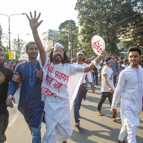 Gono Odhikar Parishad party take part in a protest rally in Dhaka, Bangladesh, 04 March 2022.