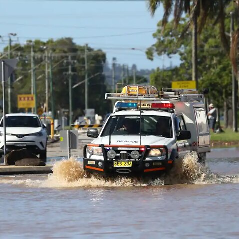 Flooded scenes in the town of Ballina, Northern NSW, on Wednesday. 