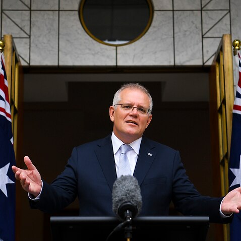 Australian Prime Minister Scott Morrison speaks during a press conference at Parliament House, Canberra, Thursday, January 6, 2022. (AAP Image/Lukas Coch) NO ARCHIVING