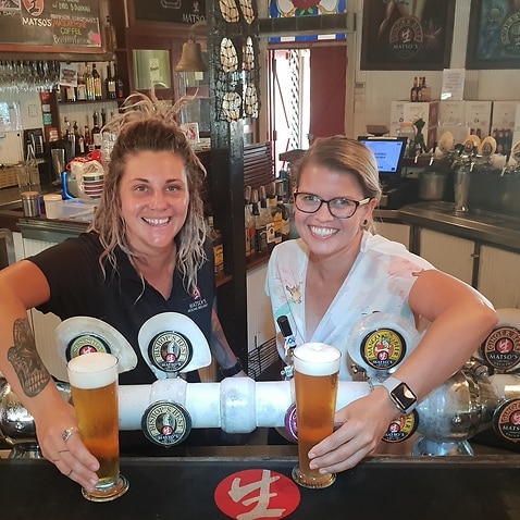 Dannielle Hart (right) runs an accommodation service and brewery in Broome, Western Australia. 