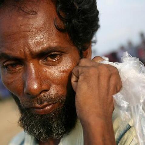A Rohingya man at a shelter in Indonesia