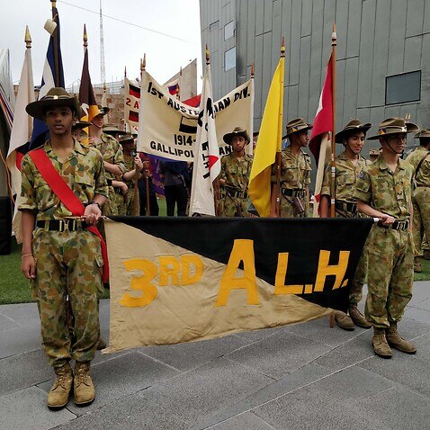 Anzac Day March at Federation Square