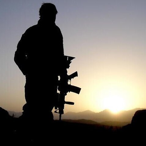 یک سرباز نیروهای ویژه آسترالیایی در حال نگهبانی در شاه‌ولی‌کوت ولایت قندهار افغانستان