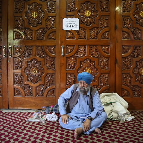 A Sikh refugee, who came from Afghanistan, seen at Guru Arjan Dev ji Gurdwara in Delhi on August 20, 2021.
