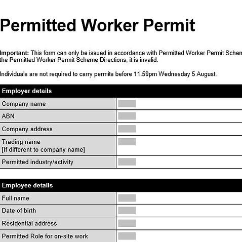 Workers in Melbourne are required to carry a permit from Wednesday midnight