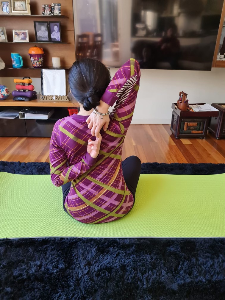 Malaysian housewife Mei Yuen says she has benefitted from mindfulness and stretching classes during Melbourne's repeated lockdowns. 