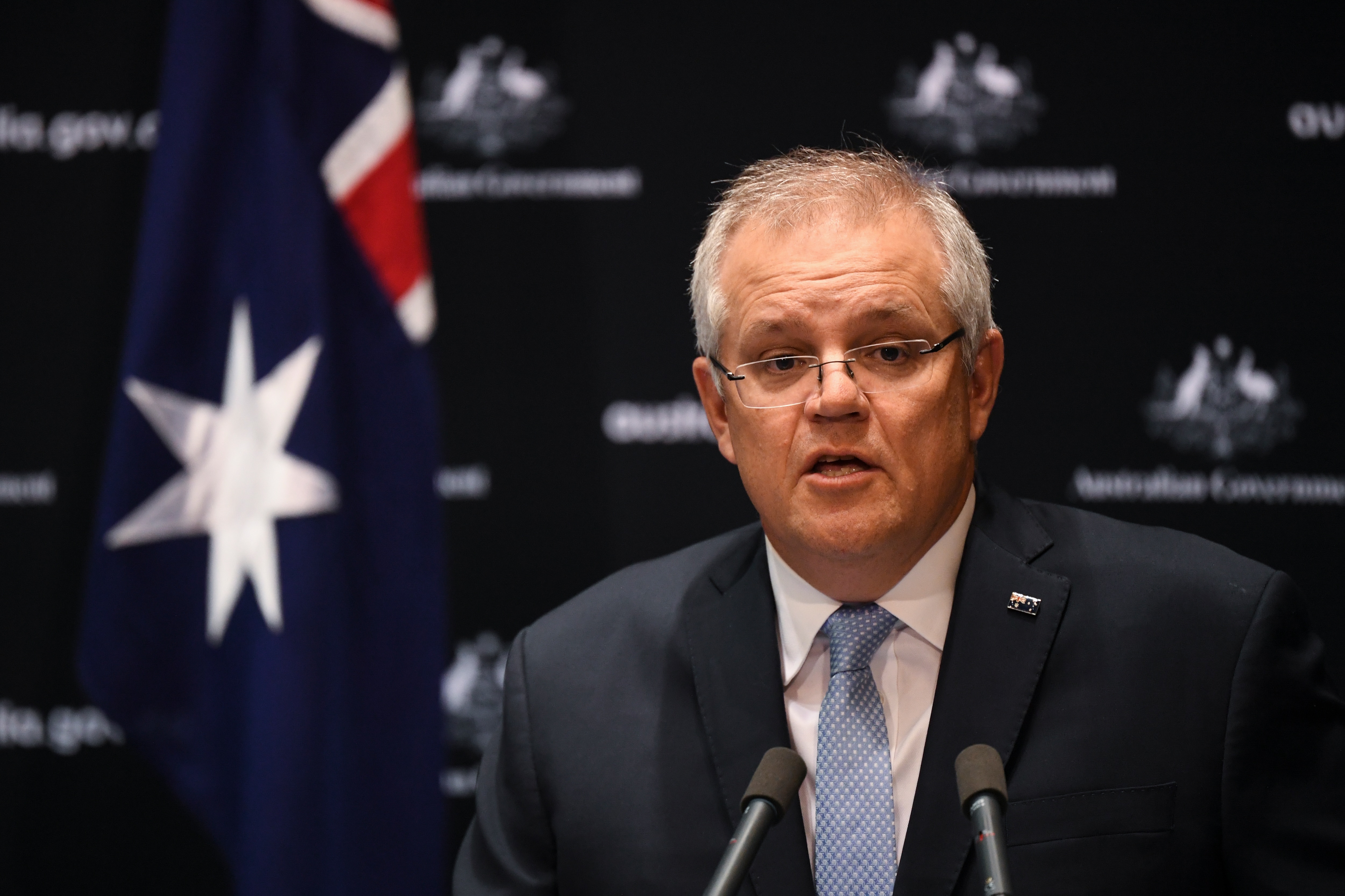 Australian Prime Minister Scott Morrison speaks to the media during a press conference at Parliament House in Canberra, Friday, June 12, 2020. (AAP Image/Lukas Coch) NO ARCHIVING