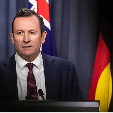 WA Premier Mark McGowan speaks during an announcement in Perth, Monday, December 13, 2021. 