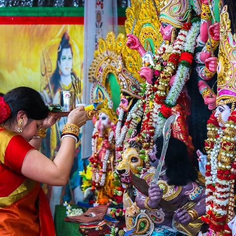Durga Puja at 'Krishna Kutir' in Melbourne. 