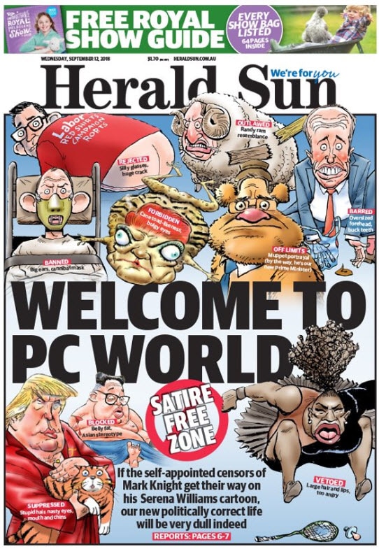 Welcome To Pc World Herald Sun Doubles Down On Serena Williams Sketch Defence