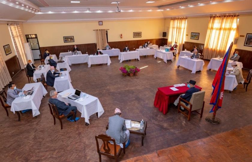 Nepal's cabinet meeting on Saturday, 4 April 2020