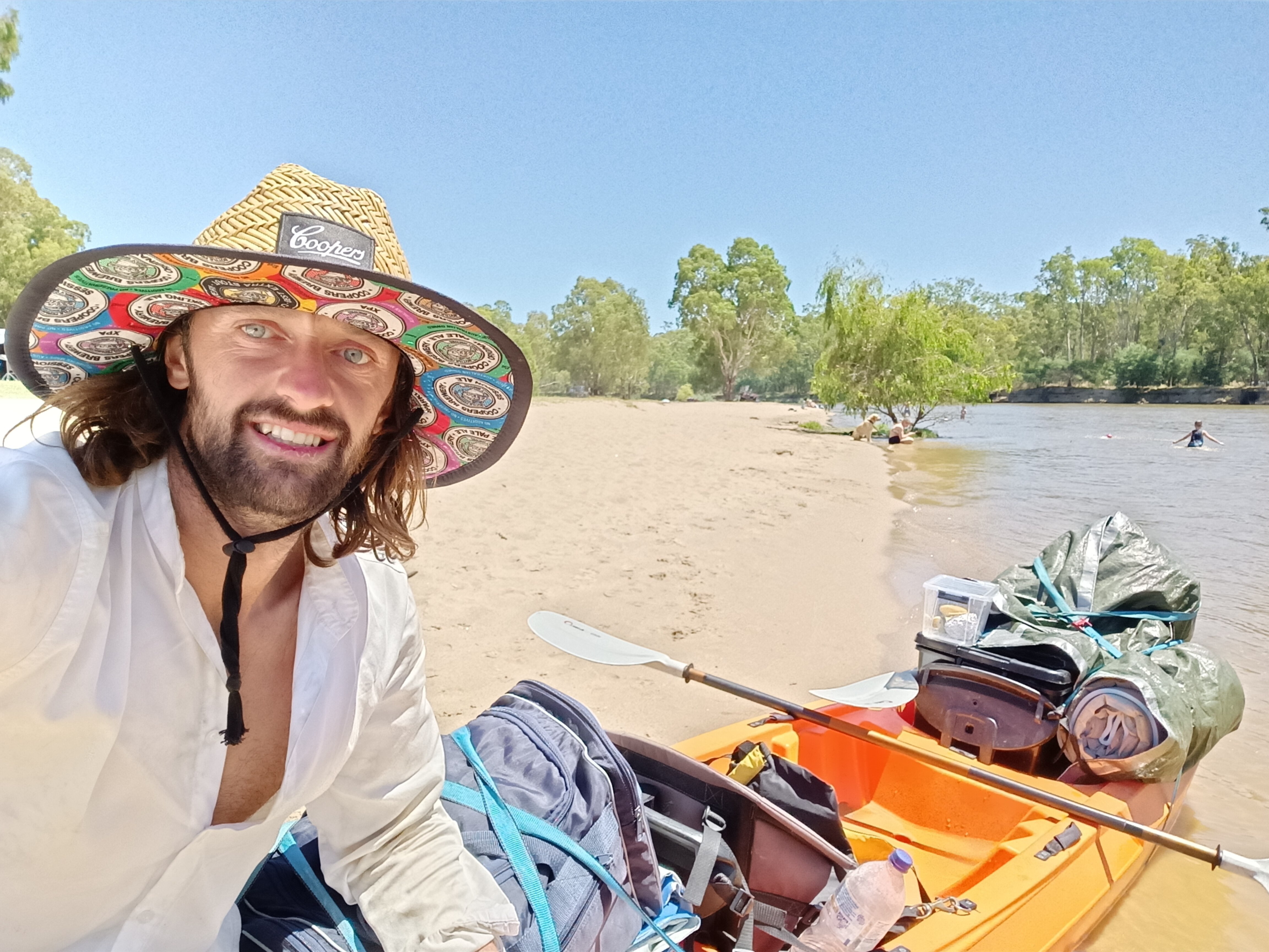 Simone Curati on the banks of the Murray River