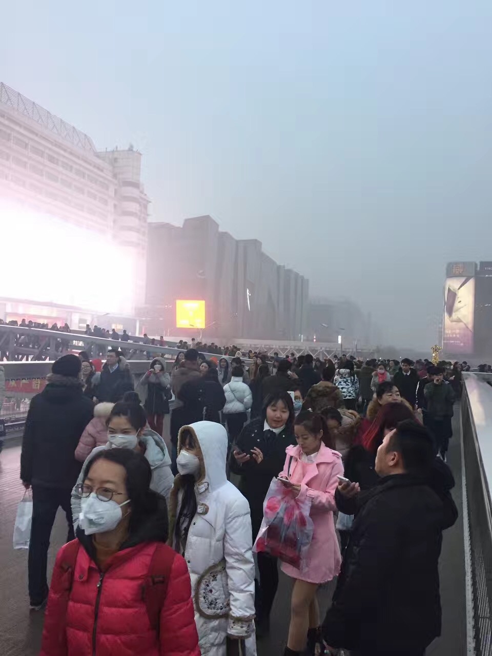 Chinese residents wear face masks to protect themselves from high smog and pollution levels.
