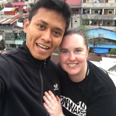 Melbourne woman Amelia Elliott and her husband Bowie Domingo.