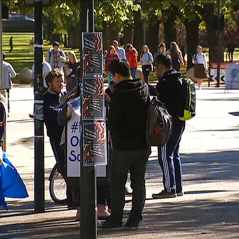 Students at Australian National University in Canberra, pre-COVID 