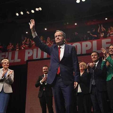 Leader of the Opposition Bill Shorten arrives at the Labor campaign launch in Penrith, Sydney.