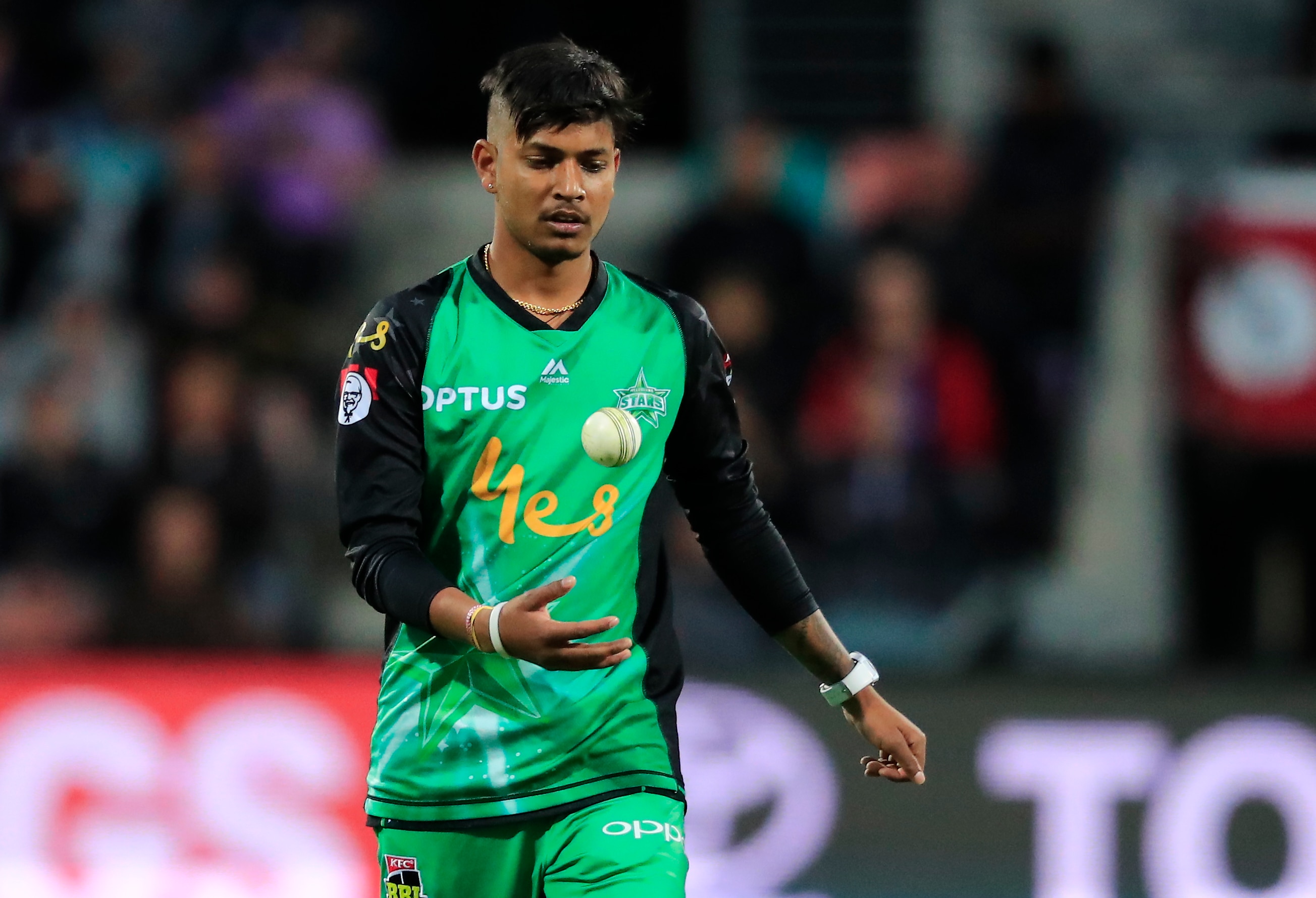 Sandeep Lamichhane of the Stars prepares to bowl during the Big Bash League (BBL) 