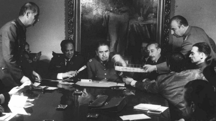 Augusto Pinochet y la junta militar en 1973.