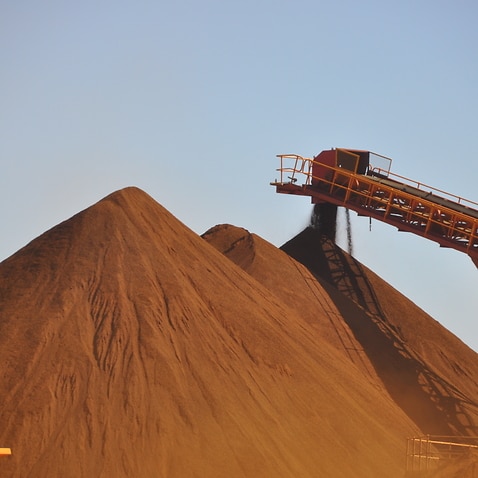 A mining iron ore operation in the Pilbara region of Western Australia.