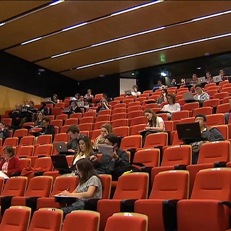 A lecture theatre at the ANU, which was the victim of a cyber attack
