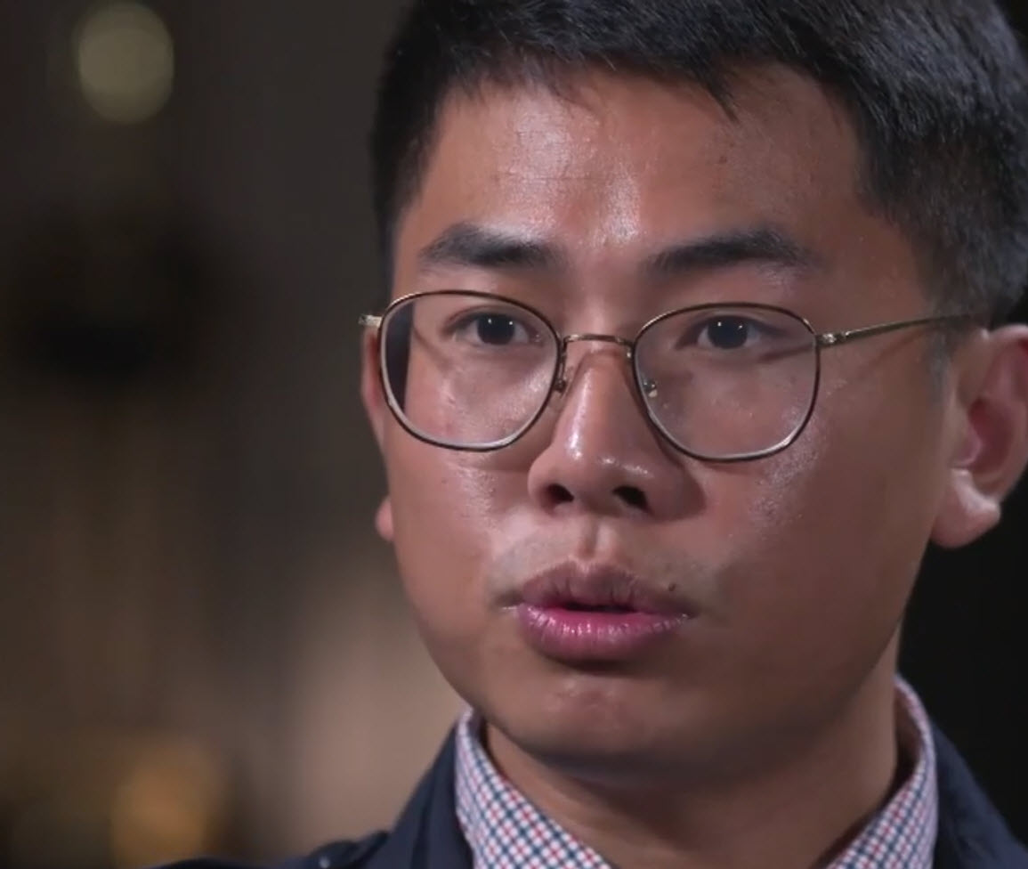 Wang "William" Liqiang speaks to 60 Minutes.