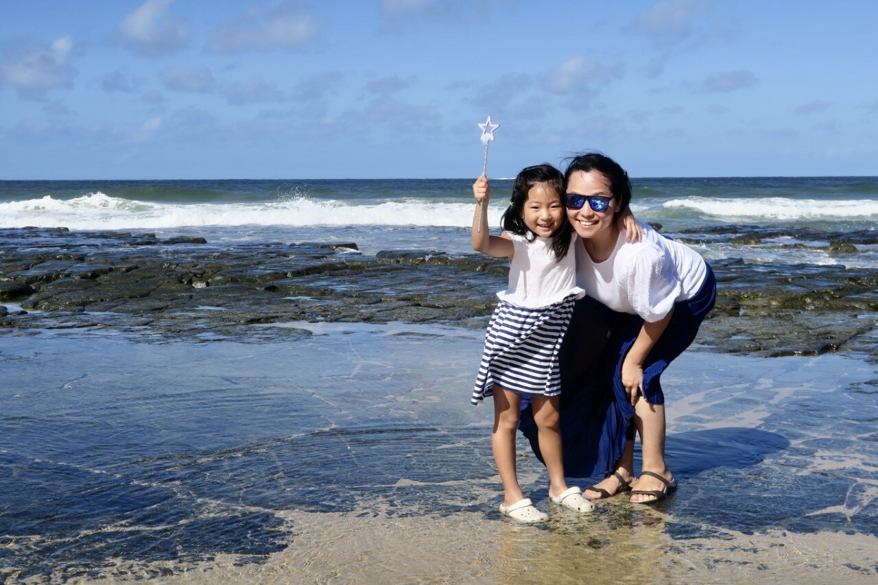 Kumhee with her daughter Jiwon.