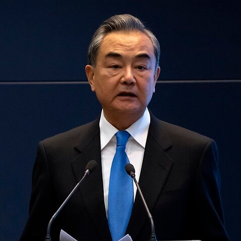 Chinese Foreign Minister Wang Yi speaks during a promotional event for Tibet at the Ministry of Foreign Affairs in Beijing, Wednesday, Oct. 20, 2021.