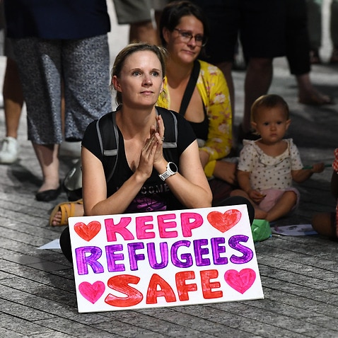 A pro-refugee protest is held in Brisbane