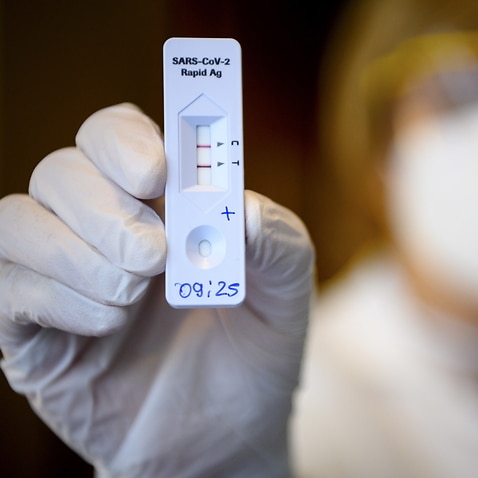 A positive result from a Rapid Antigen Test 