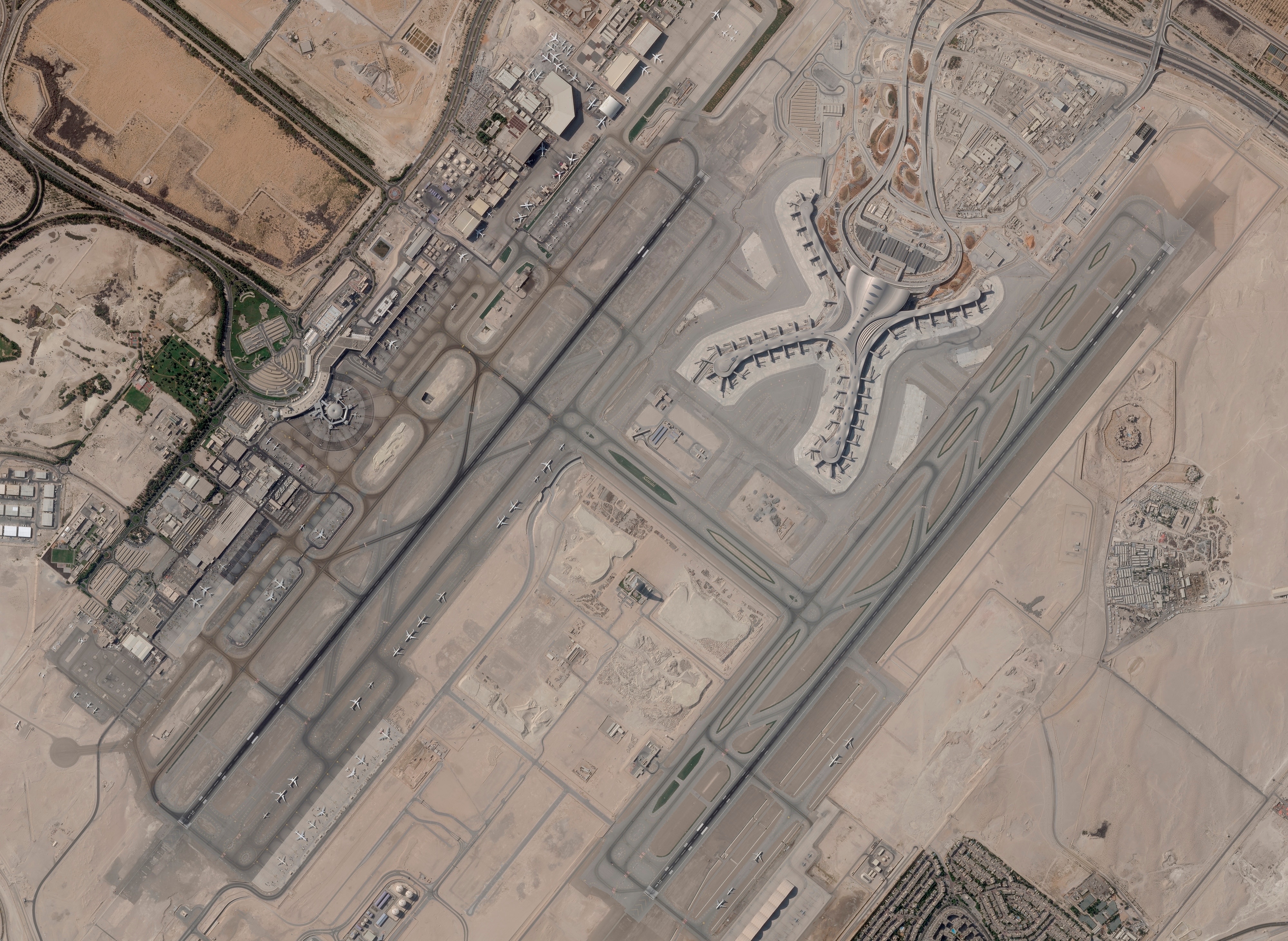 An aerial photo of Abu Dhabi International Airport on December 8, 2021.