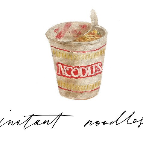illustration of instant noodles