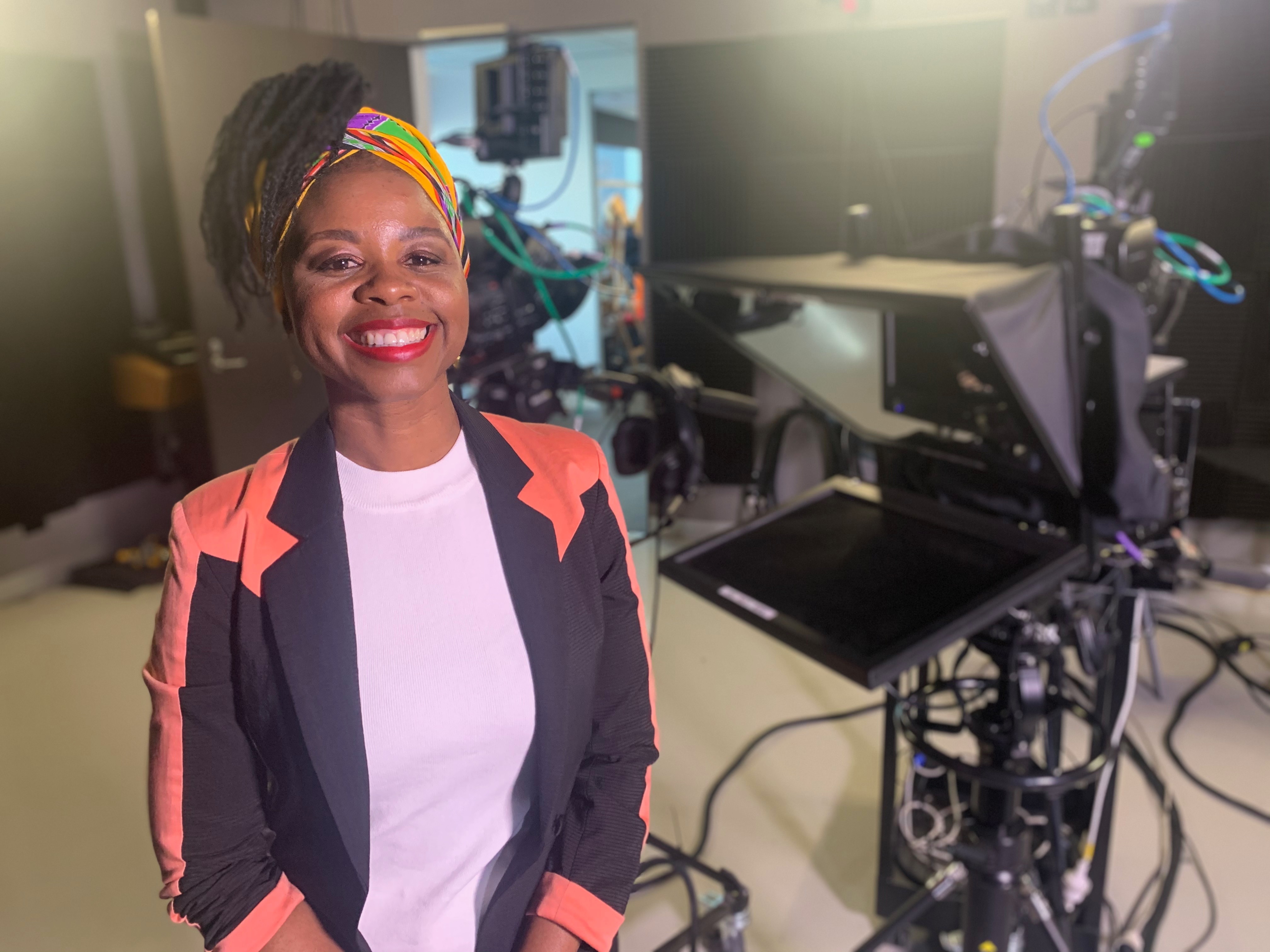 Dorcas Maphakela in the C31 studio. Dorcas Maphakela in the C31 studio