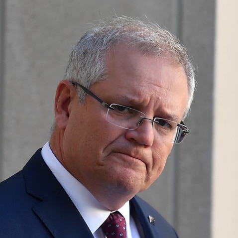 Prime Minister Scott Morrison during the press conference at Parliament House on Friday.