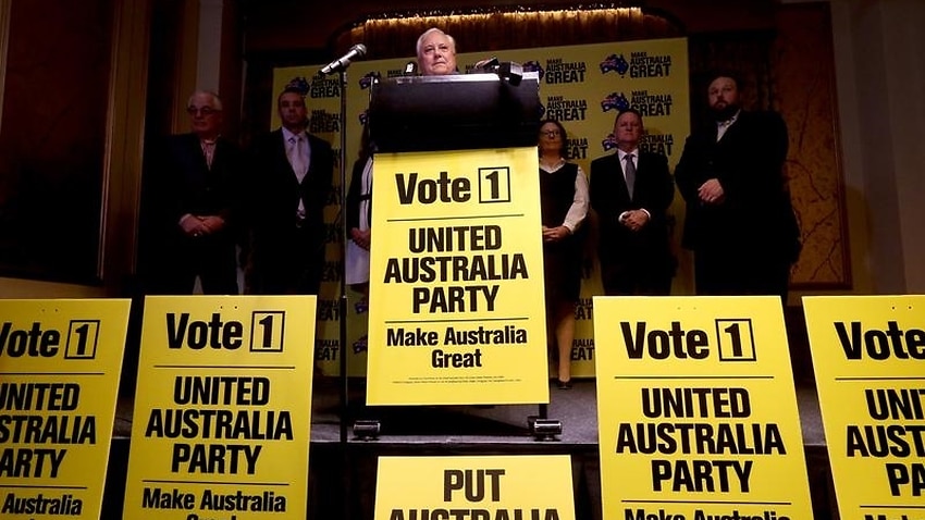 United Australia Party (UAP) leader Clive Palmer