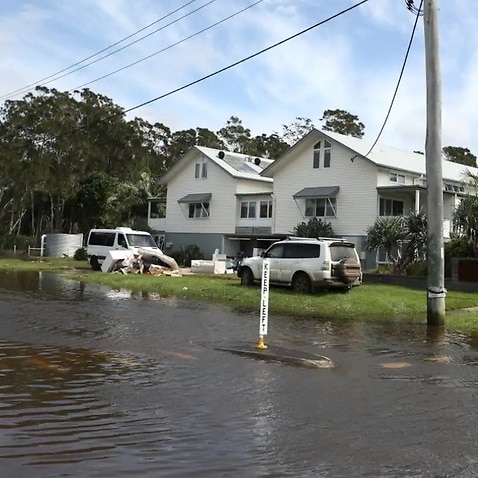 Flooding is seen on Ewingsdale Road in Byron Bay, NSW, on Thursday, 31 March, 2022.