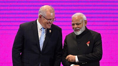 澳洲总理莫里森与印度总理视频会议商讨国防及贸易