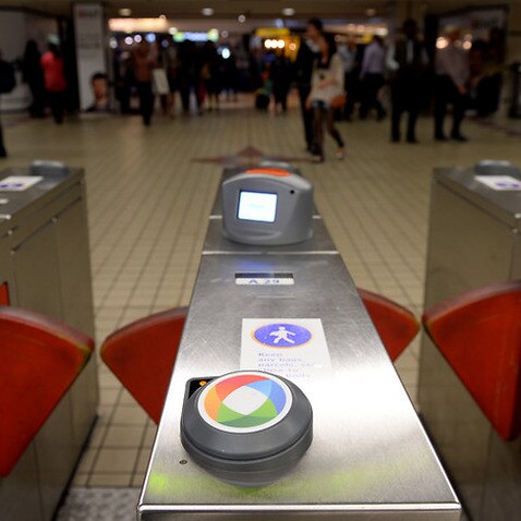 Stock images of Transport Sydney Trains, Opal card reader at Town Hall station, Sydney, Monday, Sept. 2, 2013. (AAP Image/Dan Himbrechts) NO ARCHIVING