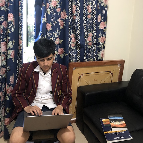 Surya Narayan koirala,7th grade student from Tasmania during home learning.