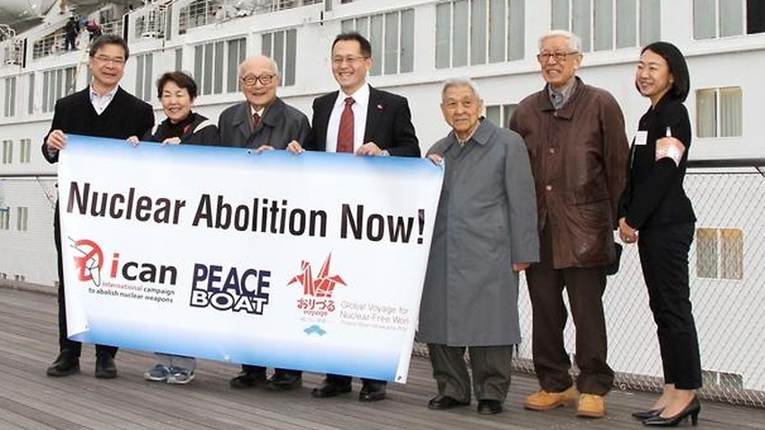 Image for read more article 'Nuclear bomb survivors glide into Sydney on Japan’s Peace Boat '