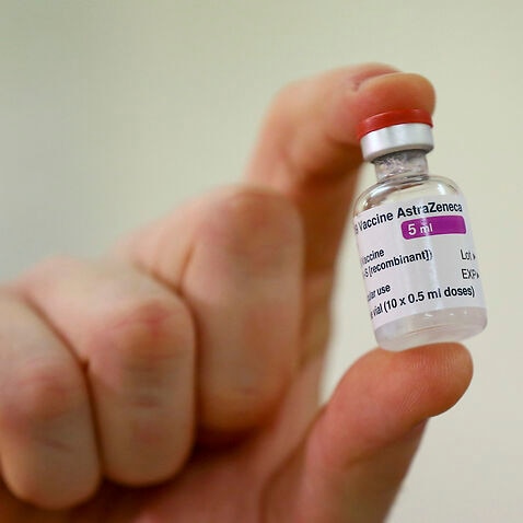 Vial of the COVID-19 vaccine developed by Oxford University and AstraZeneca. 