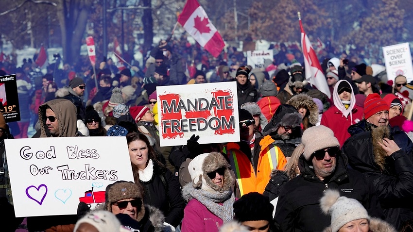 Image to read more article 'Protests against COVID-19 measures in Canada enter second week'