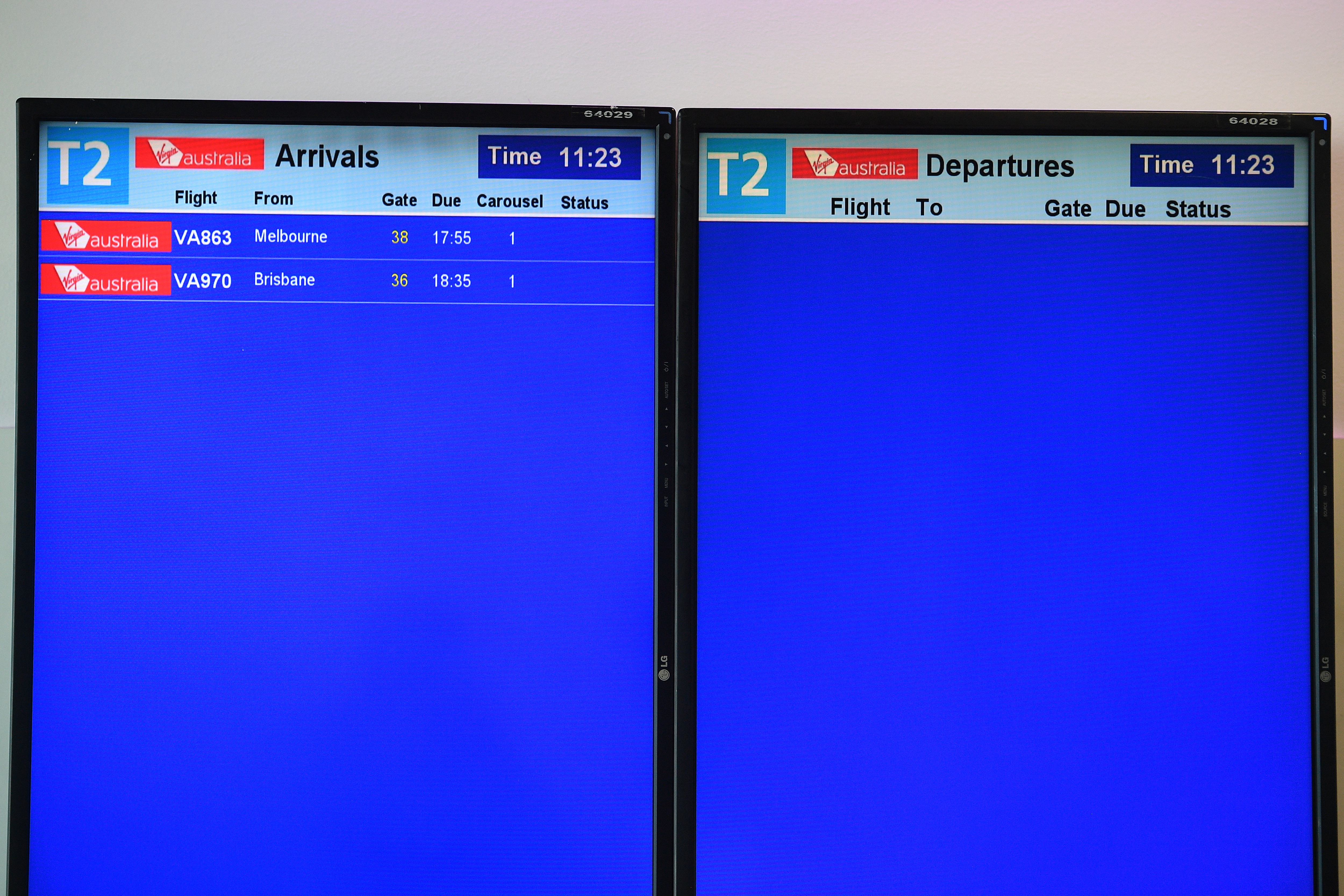 The empty Virgin Australia boarding gates at Sydney Domestic Airport in April.